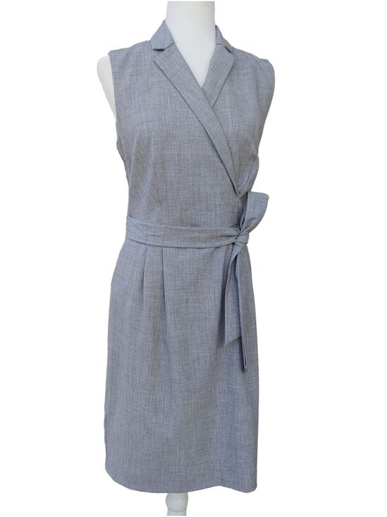 Ann Taylor Dresses & Skirts - Ann Taylor NEW Gray Tie-Waist Sleeveless Blazer Dress Women's 8 NWT